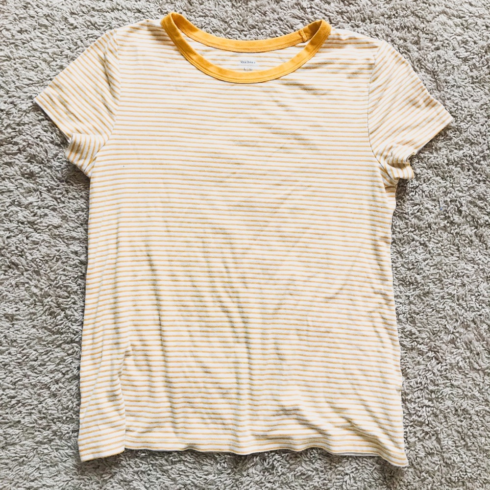 Aesthetic yellow striped tee